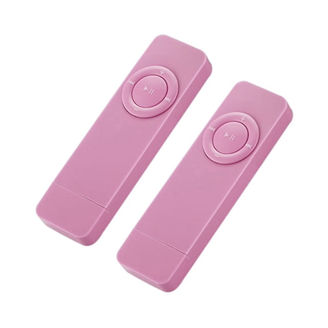 2X USB Portatil Deporte U Disk Mini Reproductor de Musica Mp3 Compatible con 32 GB Tarjeta TF (Rosado)