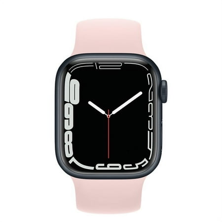 Apple Watch Series 7 GPS + Cellular 45mm Smart Watch w/ Midnight Aluminum Case with Pink Sport Band(Used)