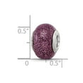 thumbnail image 2 of 10.2mm 925 Sterling Silver Italian Murano Glass Reflections Pink Glitter Italian Glass Bead Charm Pendant Necklace for W, 2 of 2