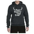 thumbnail image 2 of Wild Bobby, Best Buckin Dad Ever Funny Hunting, Father's Day, Unisex Graphic Hoodie Sweatshirt, Heather Black, Large, 2 of 3