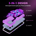 thumbnail image 6 of Casetego for Moto G Power 5G 2025 Case,Glow in The Dark Three Layer Heavy Duty Shockproof Protection Hard Plastic Bumper+Soft Silicone Protective Case,Purple Butterfly, 6 of 8