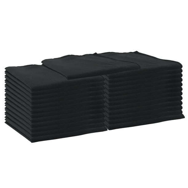Bulk 25 Pack of Cloth Dinner Napkins - Black - Restaurant Quality - 20 ...