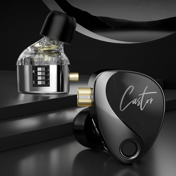 Auriculares IEM Auriculares con cable para monitoreo de escenario (mejora los graves sin micrófono) Negro