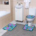 thumbnail image 5 of Shower Curtain Set 4 Piece for Bathroom Decoration, Marble Holographic Bathroom Sets with 1 Fabric Shower Curtain and 3 Non-Slip Bathroom Rugs Accessories with Hooks, 5 of 8