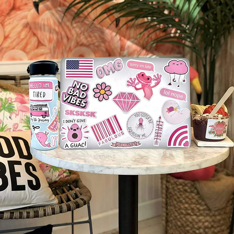  100 PCS Preppy Stickers Pink Stickers Pack, Aesthetic Stickers Water  Bottle,Smile Stickers,Vinyl Waterproof Stickers for Laptop,Bumper,Water  Bottles,Computer,Phone,Hard hat,Car Stickers and Decals : Electronics