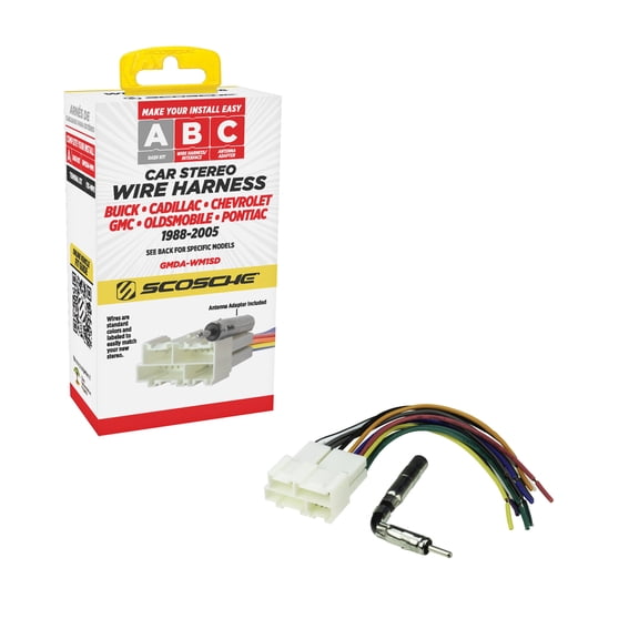 Scosche Wiring Harness and Antenna Adapter Compatible with Select 1986-2005 GM Vehicles GMDA-WM1SD