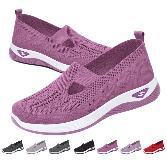BERANMEY Lightweight Breathable Mesh Running Shoes Knit Comfortable Flexible Slip-On Sneakers for Women Stylish Casual Footwear for Tennis Walking & Running