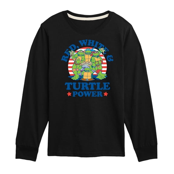 Teenage Mutant Ninja Turtles - Red White Turtle Power - Youth Long Sleeve Tee