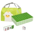 thumbnail image 1 of LEEYNEER Traditional Mini Chinese Mahjong Game Set 144 Tiles - Portable Handbag  Green, 1 of 5