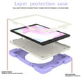 thumbnail image 3 of Case for iPad 9.7 6th/5th 2018/2017 / Air 2 / Pro 9.7, 360° Rotating Silicone PC Multi-Functional Handle-Kickstand Shockproof Cover & Shoulder Strap & Pencil Holder,Purple, 3 of 10
