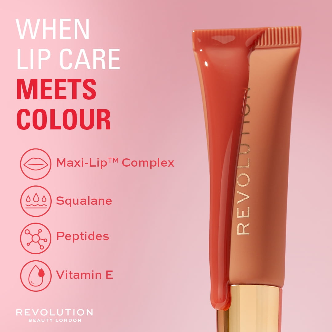 Revolution Juicy Peptide Hydrating Moisturizing Lip Balm with Peptides, Nude Latte
