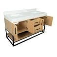 thumbnail image 6 of Ellis 60" Double Bathroom Vanity with Blonde Cabinet and Engineered Marble Countertop, 6 of 7