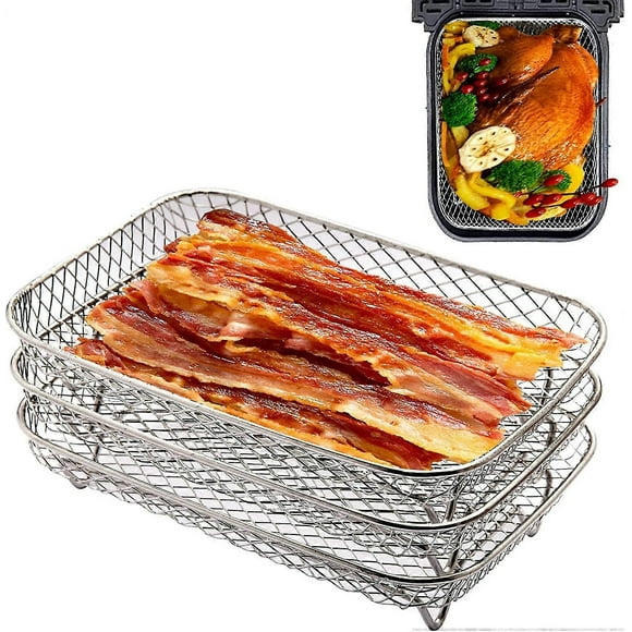 3 Tier Air Fryer Rack For Ninja Air Fryer,stainless Steel Stackable Dehydrator Rack Ninja Dual Air Fryer Accessories