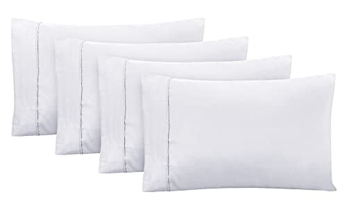 Great Hotel Quality Large Size Bag Style Pillowcase Cotton Rich White New 