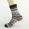 thumbnail image 7 of Lmnyox Women's Winter Vintage Socks 5 Pairs Thick Warm Print Crew Socks Soft Comfy Knit Socks for Women, 7 of 7