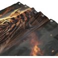 Bestwell Flame Tiger Shower Curtain Waterproof Fabric with 12 Hooks