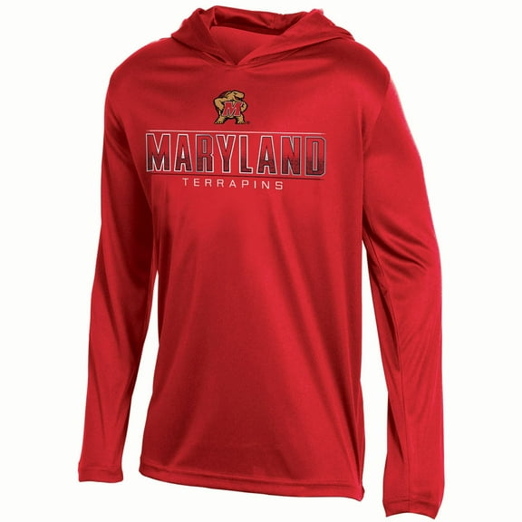 Youth Russell Red Maryland Terrapins V-Neck Pullover Hoodie