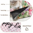 thumbnail image 6 of Round Rugs 6 Ft, Easter Bunny Non Slip Area Rugs for Kitchen Bedroom Entryway, Spring Tulips Floral Pink Farmhouse Plaid Washable Carpet Runner Rug Floor Mats for Bedroom Home Decor, 6 of 8