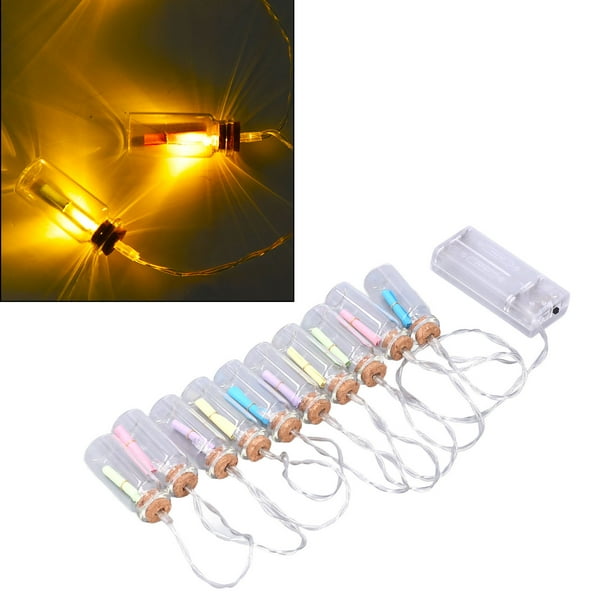 Cadena de luces con mensaje en forma de cápsula, 10 LED, para mensajes en forma de cápsula, botellas de vidrio, botellas flotantes, pastillas, cadena de luces con mensaje, confiabilidad excepcional