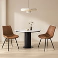thumbnail image 2 of Alden Design 2PCS Faux Leather Dining Chairs with Metal Legs for Dining Room, Brown, 2 of 10