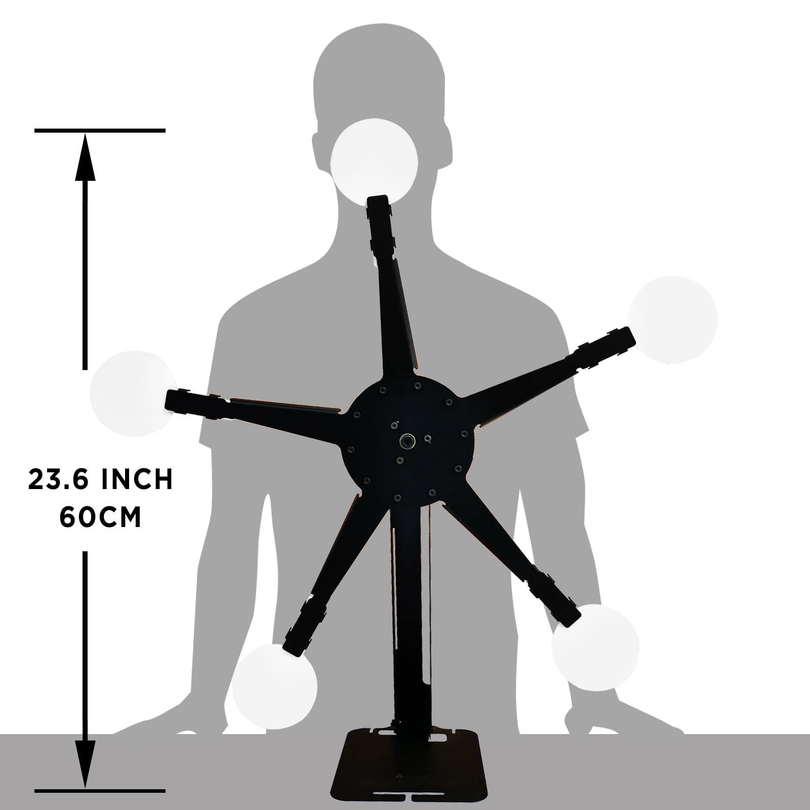 Atflbox Resetting and Rotate The Metal Shooting Target Stand with 5 Steel Plates for BB Guns (Star Plus)