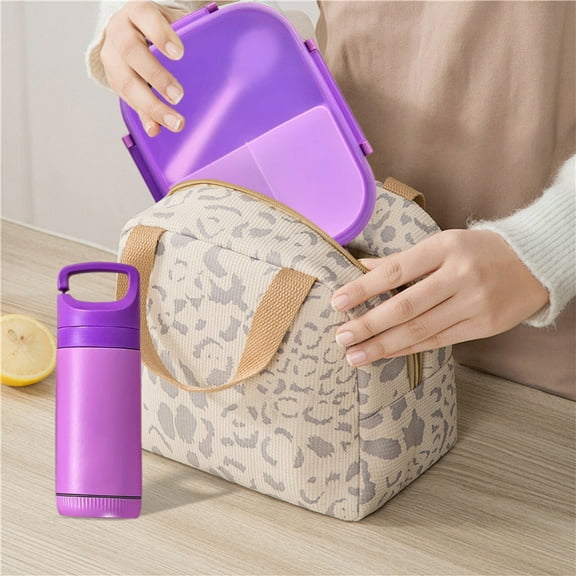 Lunch Containers for Adults,Lunchbox and Mug Set Bento Lunch Box Lunch Containers for Adults Leak Proof Microwaveable Feature,Purple