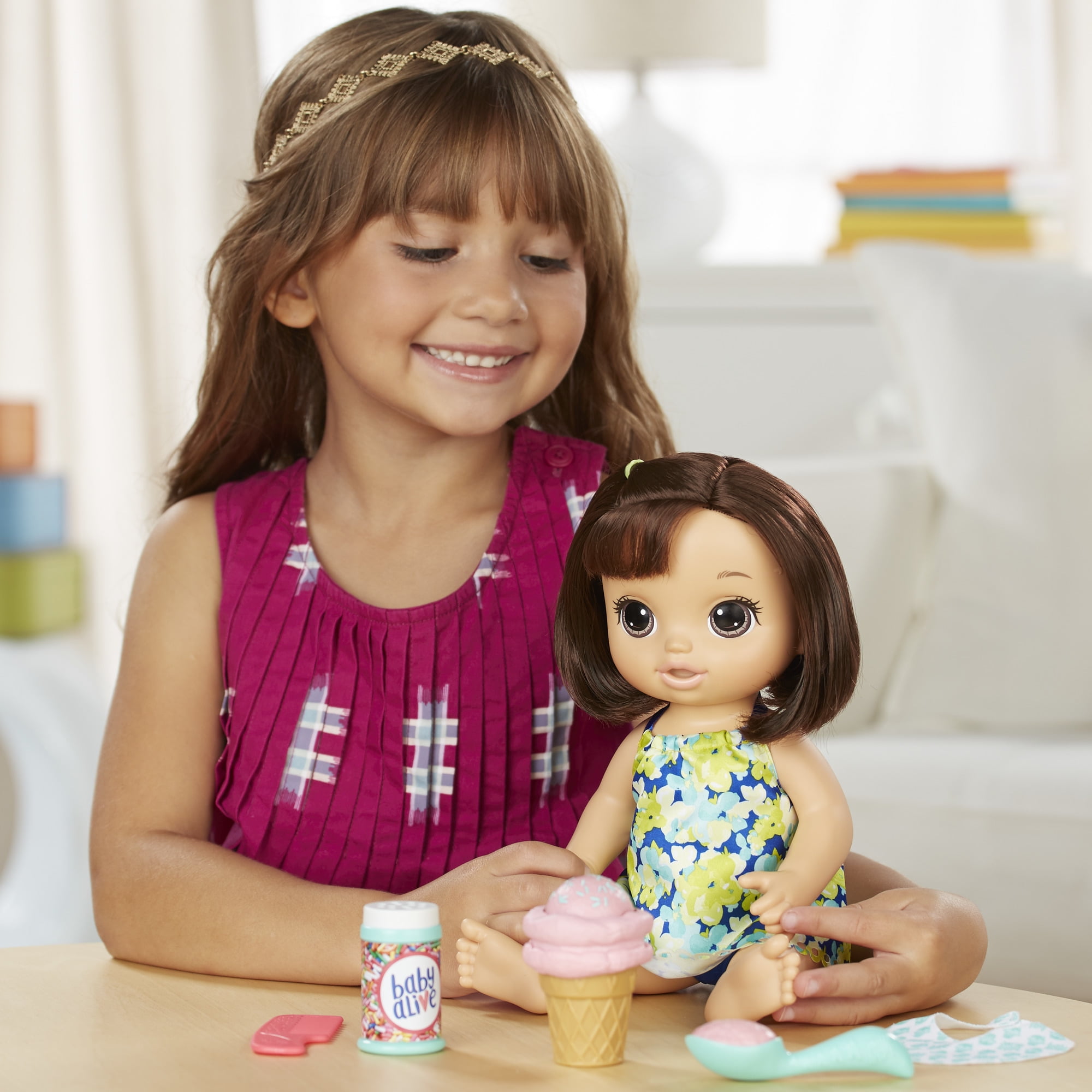 Baby Alive Magical Scoops Baby Doll Brunette Hair