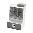 thumbnail image 3 of Organizador de almacenamiento de inserción oblicua, soporte de escritorio para lápices, pinceles de maquillaje En blanco y negro, 3 of 9