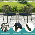 thumbnail image 6 of MEETWARM 5-Piece Outdoor Patio Dining Set, All-Weather Cast Aluminum Patio Conversation Set for Backyard Garden Deck with 4 Chairs, 4 Cushions and 35.4" Square Table, 2.2" Umbrella Hole, Navy Blue, 6 of 8