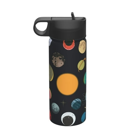 

Matuu Planets And Their Moons for 18oz Durable Thermal Cups Keep Drinks Cold & Hot Insulated Coffee Mug with Lid (With Straw)