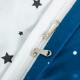 thumbnail image 7 of Microfiber Twin Duvet Cover Set, 2 Pieces Ultra Soft Starry Sky Printed Comforter Cover Set with Zipper Closure and Corner Ties, Blue and White, 7 of 7