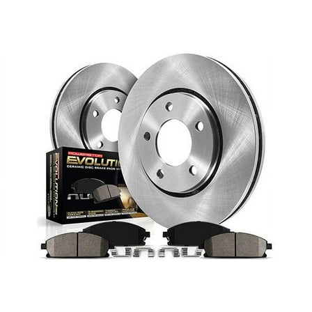 PowerStop Front Stock Replacement Brake Pad and Rotor Kit with Calipers Fits: NISSAN Select Models KCOE4724
