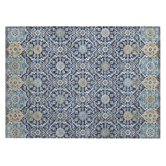 Dalyn Rugs Machine Washable Indoor/Outdoor Chantille ACN2199 Navy 1'8" x 2'6" Rug