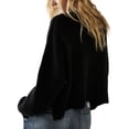 thumbnail image 5 of Liacowi Women Juniors Knitted Cropped Sweater Long Sleeve Solid Color Pullover Retro Jumpers Tops Fall Loose Knitwear for Teen, 5 of 6