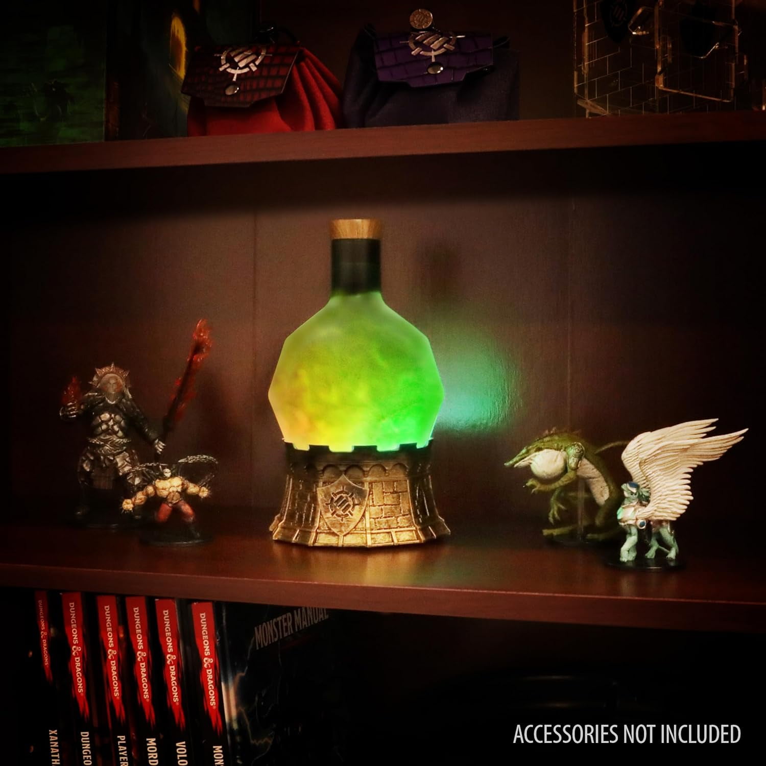 ENHANCE Gaming Sorcerer's Potion Light with Swirling Mystical Brew, Potion Bottle Mood Light (Green)