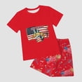 thumbnail image 4 of vigerkar Girls Clothes 2-12Years Patriotic 250th Anniversary Summer Outfits Kids Short Sleeve T-Shirt Tops & Printed Shorts Sets (Red, 7-8 Years), 4 of 7