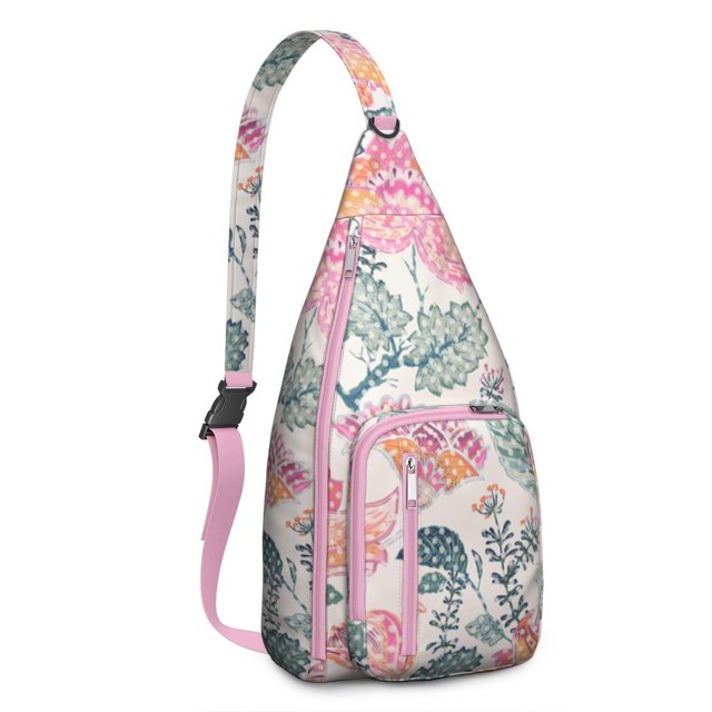 Chic Bohemian Sling Pack - Elegant Vintage Paisley Pattern, Anti-Theft Compact Backpack for Urban Explorers