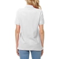 thumbnail image 3 of Basico (White) Polo Collared Shirts For Women 100% Cotton Short Sleeve Golf Polo Shirts For Women and Juniors, 3 of 5