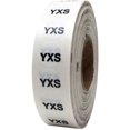 thumbnail image 1 of YXS Clear Clothing Size Strip Stickers, 3/4 x 4 Inches in Size, 200 Labels on a Roll, 1 of 1