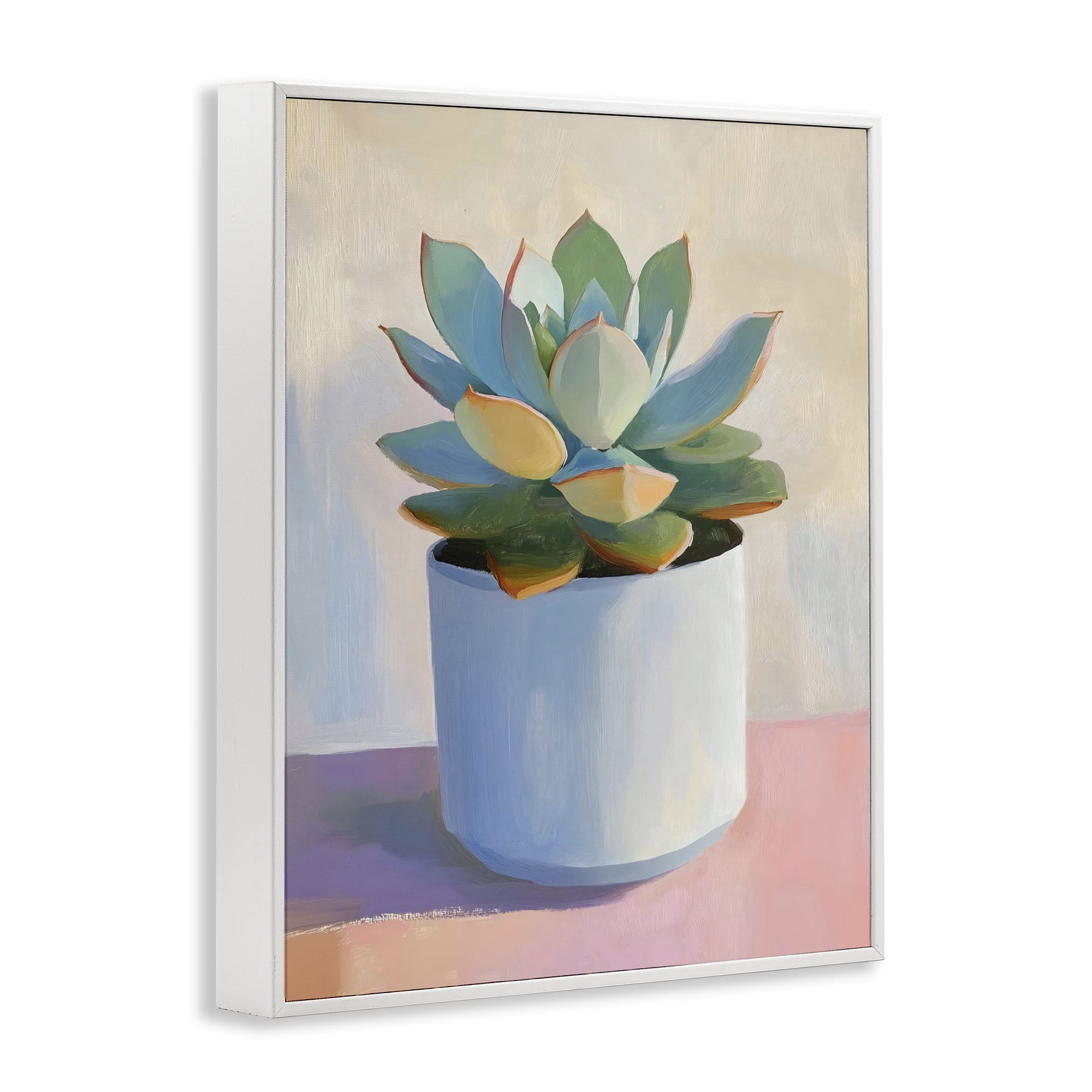 Stupell Industries Succulent Plant in White Pot White Framed Giclee Art, design by The Prints Vibe