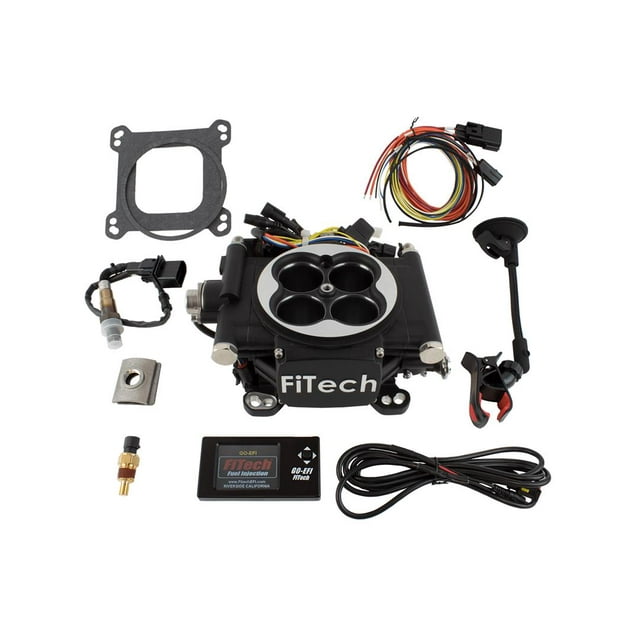 FiTech Fuel Injection System 30002 Go EFI 4; For Use On Any 4 Barrel Intake Manifold; Use With Naturally Aspirated Engines; Throttle Body Injection; 600 Horsepower Rating; Matte Black