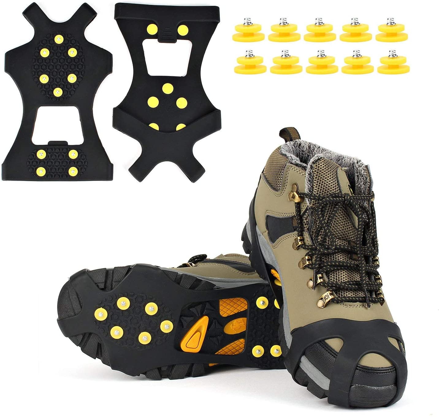 Grips Grippers Crampon Cleats For Shoe Boots Overshoe Ice Snow Anti Slip Spikes 