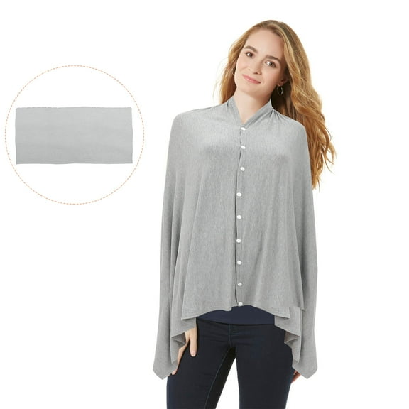 Tineasur Grey Cotton Nursing Cover Breathable Breastfeeding Cloak for Moms, 1 Piece, Comfortable and Lightweight