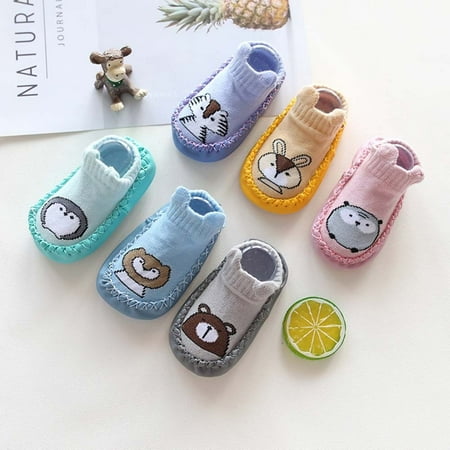 

Newborn Baby Socks Cartoon Animal Baby Girls Boys Anti-Slip Socks Slipper Shoes Toddler Kids Winter Keep Warm Boots 0-24M