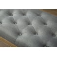 thumbnail image 3 of Roundhill Habit Solid Wood Button Tufted Dining Bench  Grey  Grey, 3 of 8