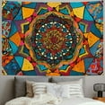 thumbnail image 2 of Creowell  Green Mandala Tapestry Wall Hanging Indian Hippie Wall Decor Vintage Psychedelic Aesthetic Tapestries Bohemian Wall Art Boho Home Decoration for Bedroom Living Room Dorm 50x40inch, 2 of 6