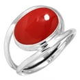 thumbnail image 1 of 925 Sterling Silver Ring For Women - Teens Red Stone Gemstone Silver Ring Size 7.5 October Birthstone Costume Silver Ring Size 7.5 Thanksgiving Gift For Girl Friend Gemstone 925 Silver Jewelry, 1 of 5