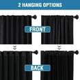 thumbnail image 3 of Turquoize 100% Blackout 84 Inch Long Curtains Back Tab/Rod Pocket Window Drapes,Black,2 Panels, 3 of 5