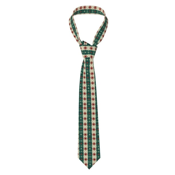 Fotbe Christmas Snowflakes Plaid Corbata Clásica para Hombre con Estampado – Corbata de Seda Jacquard Tejida, para Negocios, Bodas y Eventos Formales