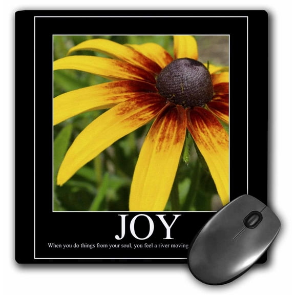 3dRose, Joy Rumi Quote- Inspiratonal Poetry- Flowers, MousePad